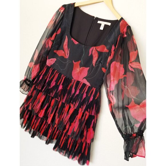 Hutch Black and Red Floral Mini Dress - Picture 9 of 16